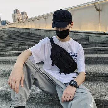 

2020 Summer New Men's Messenger Bags Korean Chest Bag Waist Bags Couple Small Backpack Trend Bolso Hombre Bandolera Fashion