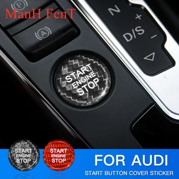 

ManH FenT For Car Honda Real Carbon Fiber Car Star Stop Engine Push Button Ignition Switch Decoration Sticker Protection Cover
