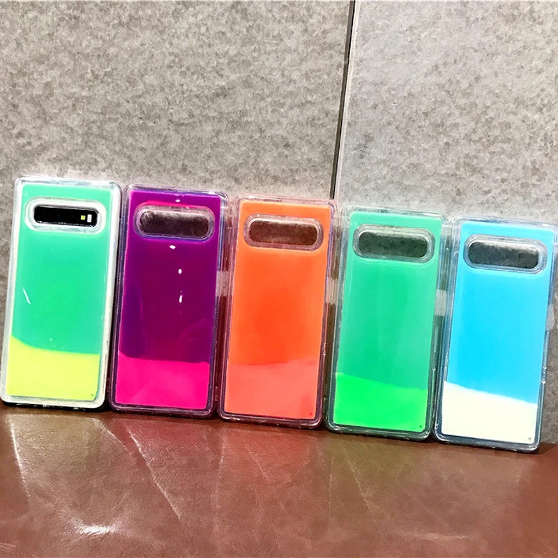 Glow In The Dark Liquid Glitter Quicksand Phone Cover for Samsung Galaxy S8 S10 S10E Plus Note8 9 Luminous Neon Sand Mobile Case |
