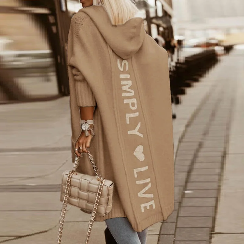 Women 2022 Fashion Long Coat Loose Causal Outwears Chic Brown Femme Cardigan Winter Sweater Manteau White Sweaters Jacket |