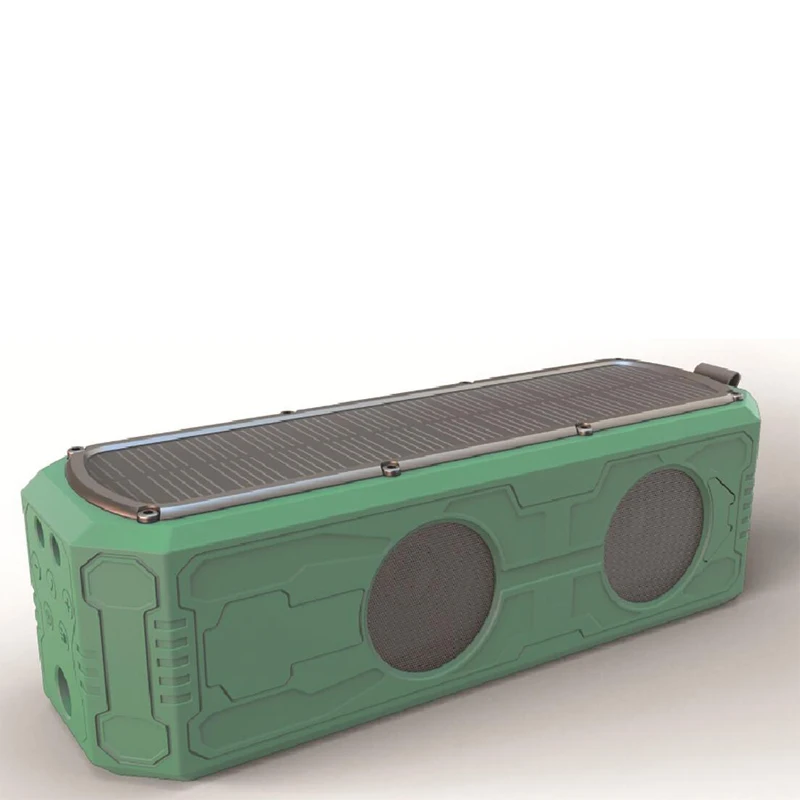 Армейский зеленый Solar Power Bluetooth Speaker Portable Wireless Bluetooth Speaker Dual Driver Speakers with Mic Superior Stereo Sound with Bass - Цвет: Армейский зеленый