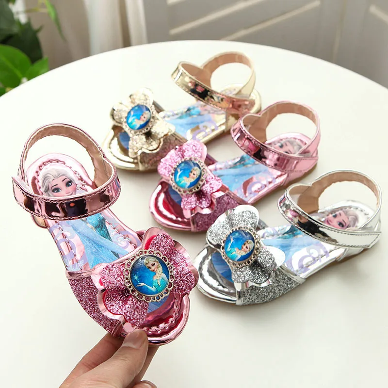 Disney spring girls sandals frozen princess shoes elsa soft bottom kids