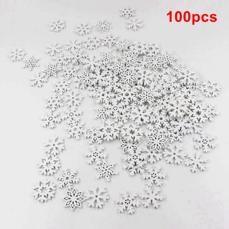 100pcs 50/100 шт./лот декоративная снежинка кнопки Рождественская Снежинка для поделок ручной патчи с фокусным расстоянием 25 мм ручной работы Рождественский значок - Цвет: 100pcs