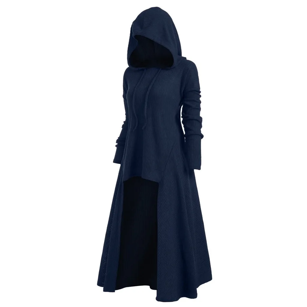 Long T-shirts Womens Fashion Hooded Harajuku T Shirt Halloween Plus Size Vintage Cloak High Low Top Mujer Футболка Женский |