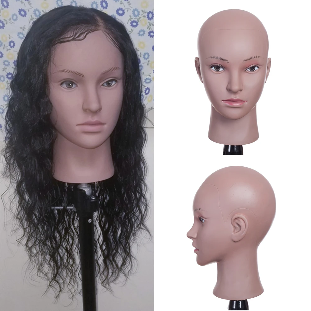 Wig Mannequin Head With Stand Bald Cosmetology Manikin Sewing Head