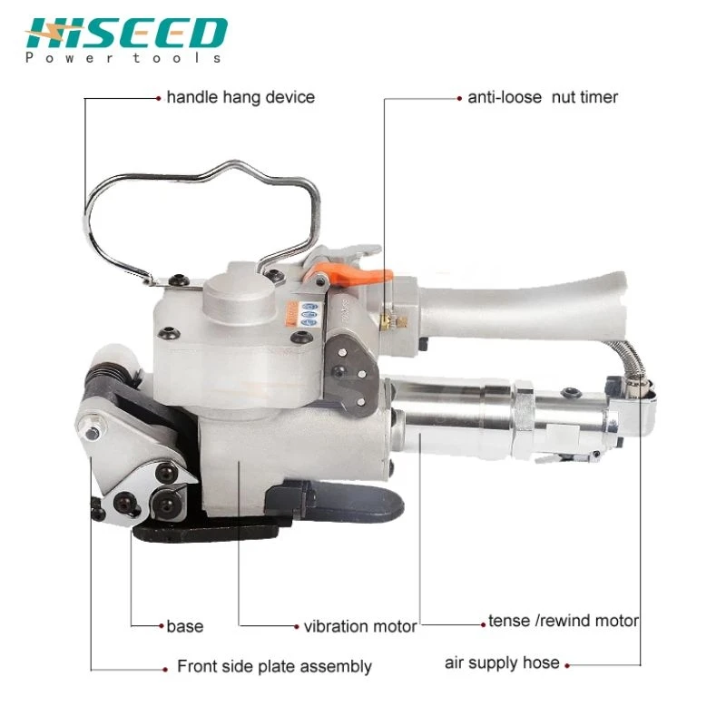 

A19 portable hot-melt pneumatic buckle-free hand-held plastic steel strapping machine