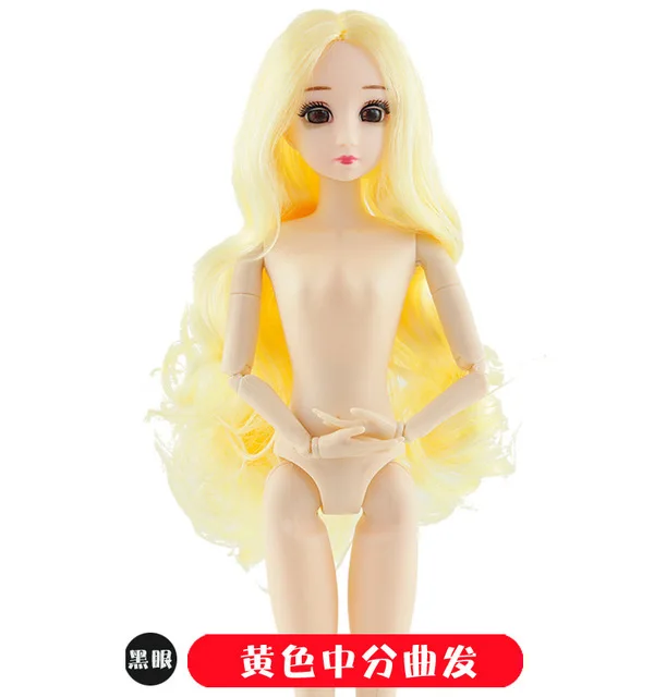 BJD кукла 30 см 20 подвижные шарнирные куклы 3D глаза Bjd пластиковая кукла для девочек игрушки длинный парик женский обнаженный тело мода Рождественский подарок - Цвет: L