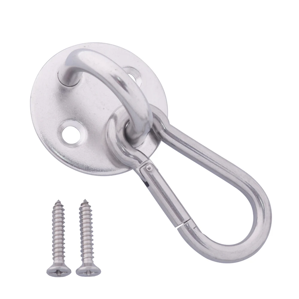 Hanging Hardware Fitting Set U Hook with Screw 4 Pack M6 Stainless Steel Pad Eye and 4 Pack M6 Snap Hook