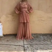 Сексуальное богемское свадебное платье шифоновое пляжное садовое с длинным рукавом, которое вытирает грудь Свадебные платья с длиной до пола на заказ