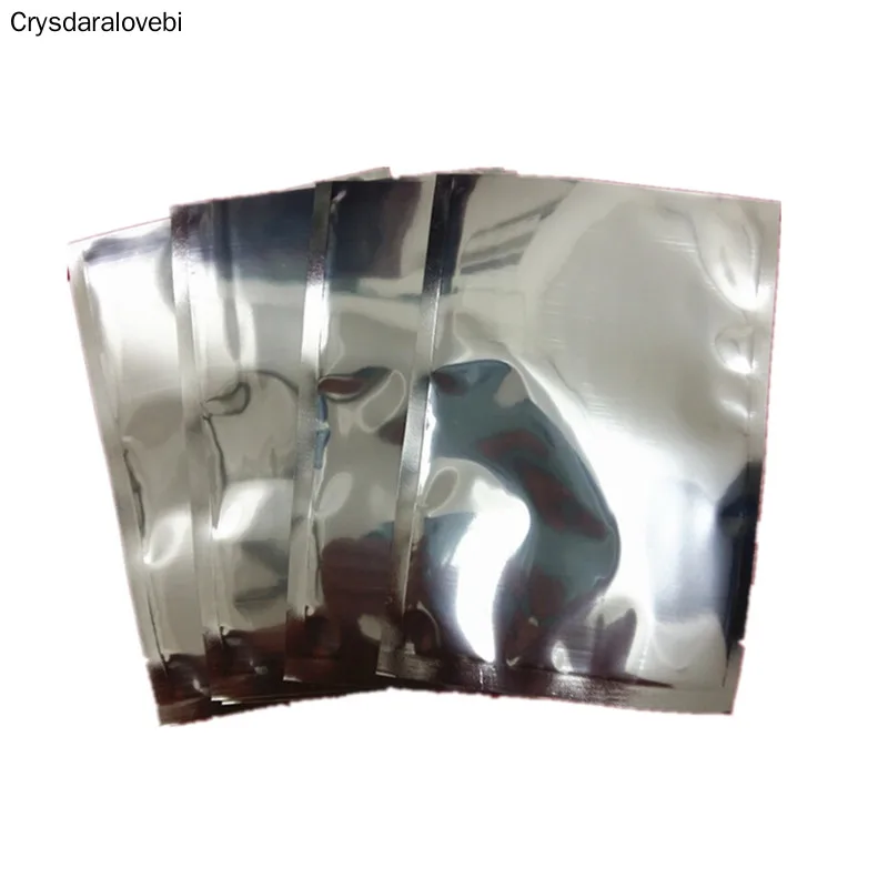 Open Top Heat Seal Silver Aluminum Foil Bags Mylar Food Storage Vacuum Pouches