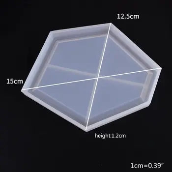 

5 Pcs DIY Crafts Resin Crystal Epoxy Mold Coaster Pendant Casting Silicone Mould N58F