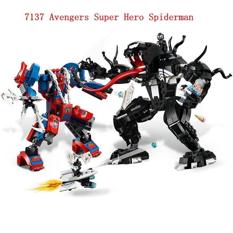 

Avengers Super 2019 New Creative 7137 Spider-man Venoms Assembled Building Blocks Toys Gifts