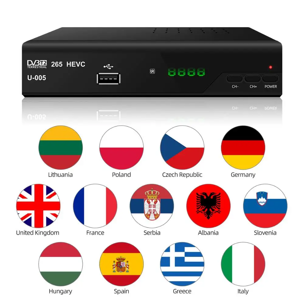 Высокое качество телеприставка DVB-T2 H.265 HD цифровой эфирный ресивер ТВ-приемник DVB