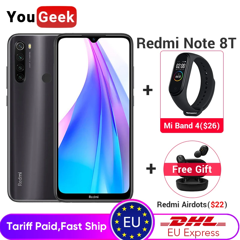 Смартфон Xiaomi Redmi Note 8 T 4 ГБ 64 48 МП ядра 4000 мАч 18 Вт QC3.0| |