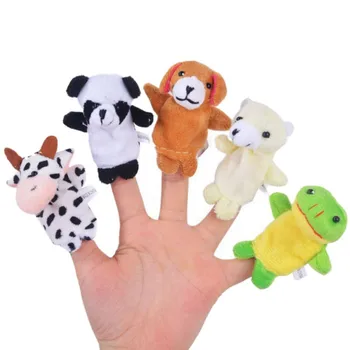 

10 Pcs Velvet Cute Animal Finger Puppets Panda Rabbit Elephant Party Favors Gift for Kids Playtime New1