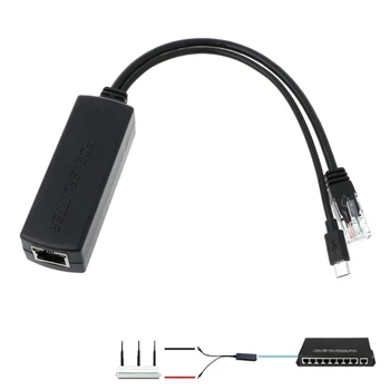 

Power Over Ethernet 48V To 5V 2.4A Active POE Splitter Micro USB Plug Y Cable