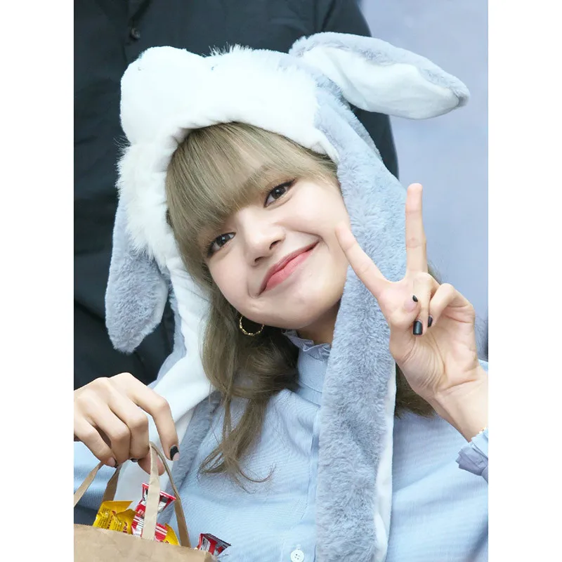 Новая Kpop черная розовая Дженни джисоо Лиза концертная мультяшная вышивка заячьи ушки собака модная женская хлопковая шляпа для девочек