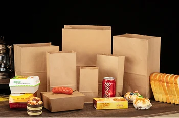 

Thicken 10pcs Standing Up Kraft Paper Packing Bag with Clear Window Kraft Cardboard Box For Rice Tea Food Storage Package Bags