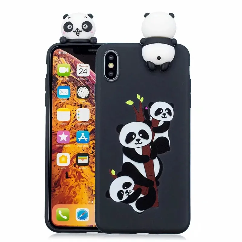 

3D Cute Panda Phone Cases For iPhone 11 Pro Max Case Silicon TPU Coque Cover For iPhone 11 6S 6 8 7 Plus X XS Max XR Fundas