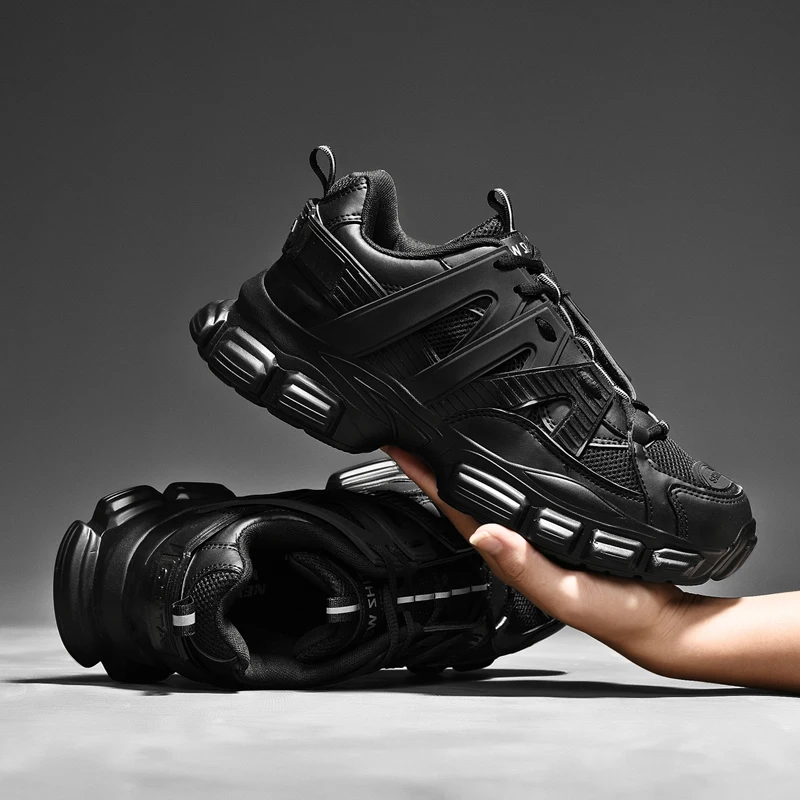 Мужские дизайнерские брендовые кроссовки, обувь на плоской подошве в повседневном стиле, большой размер 39, трендовая спортивная обувь для катания на коньках, без шнуровки, Мужская Роскошная обувь - Цвет: Черный