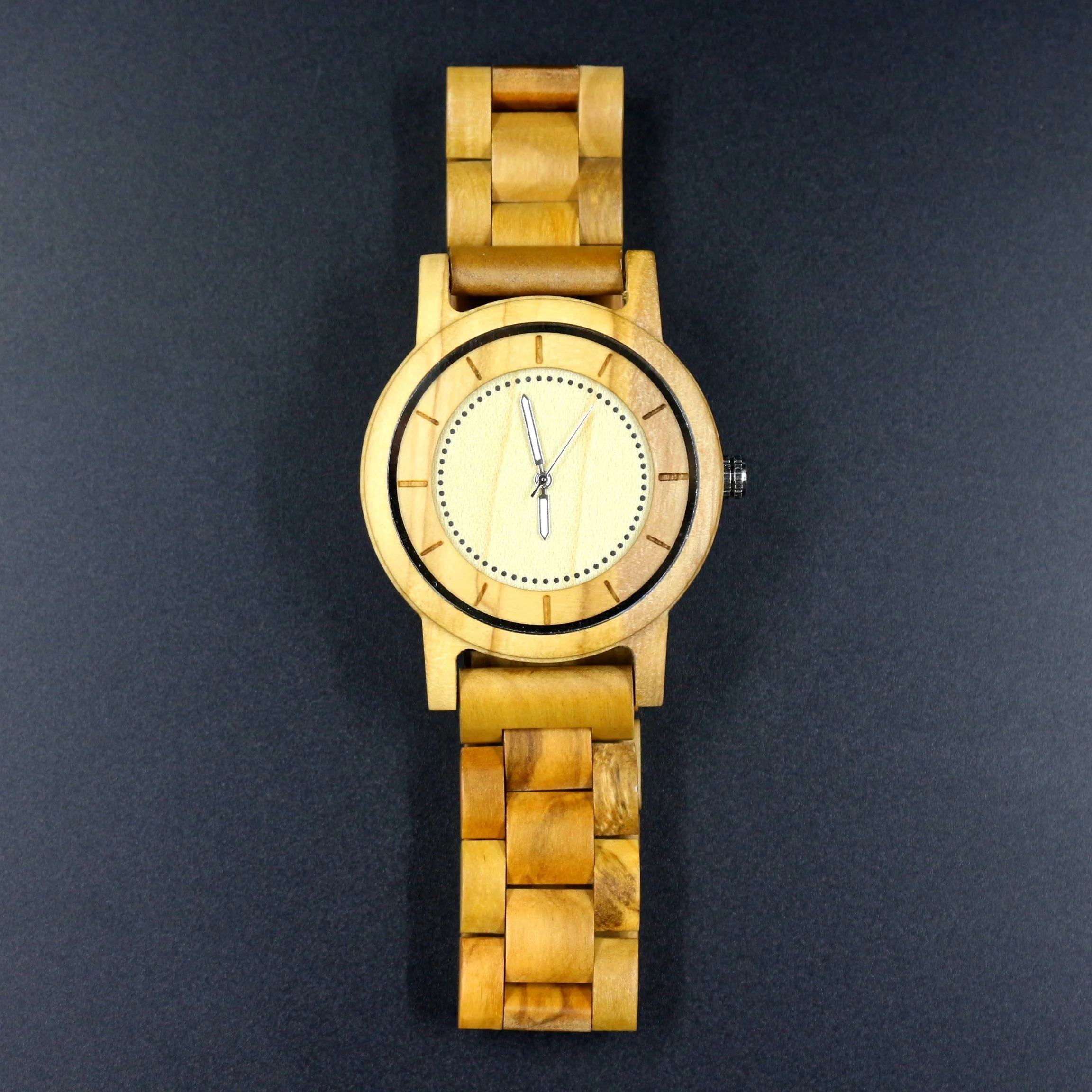Минимальный стиль Olivewood мужские wo деревянные часы оливковое дерево Средний