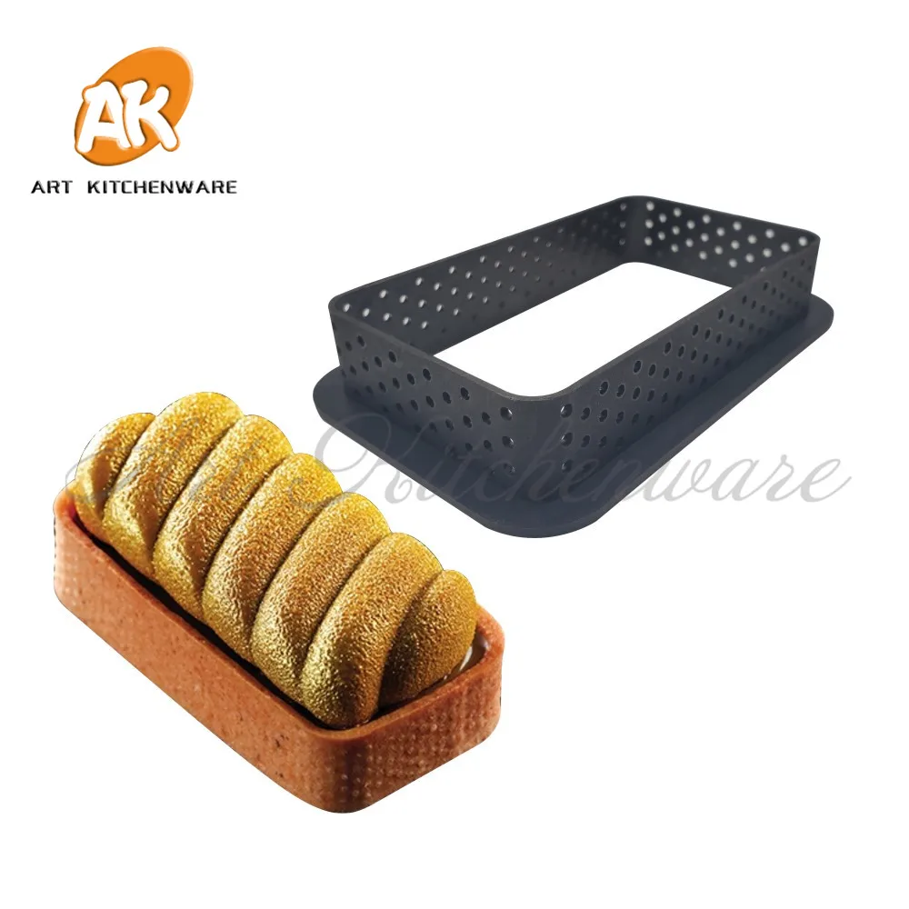 8 stks of 6 stks Mousse Cirkel Cutter Decorating Tool Franse Dessert DIY Cakevorm Geperforeerde Ring Non Stick Bakvormen Torte