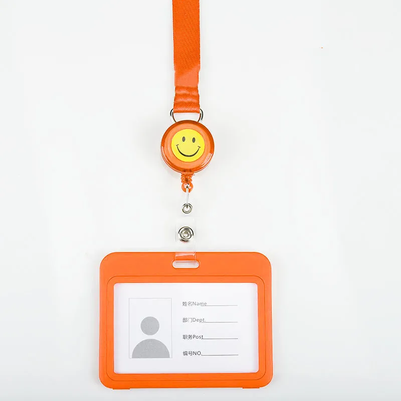 Plastic Badge Holder Card Holder with Retractable Badge Reels Lanyard - Color: NO.5