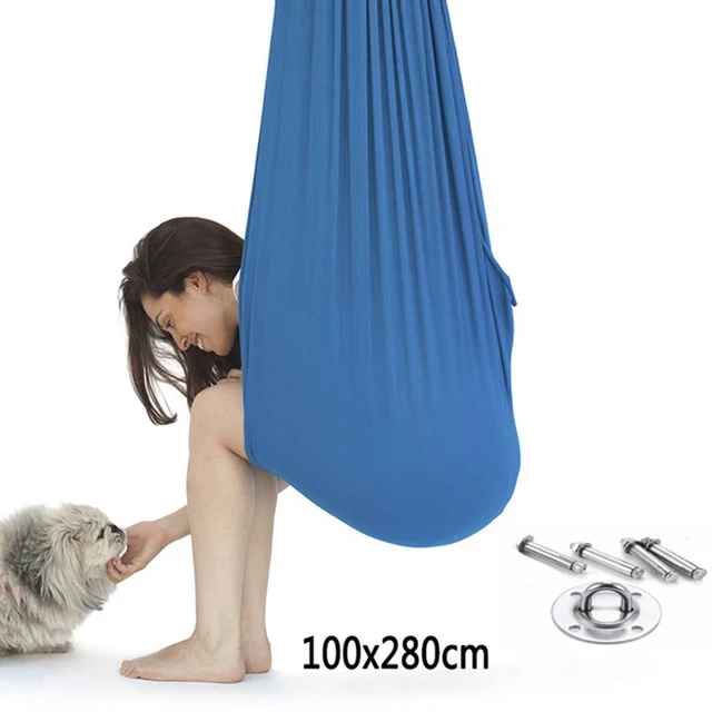 Kids Cotton Swing Hammock for Autism ADHD ADD Therapy Cuddle Up Sensory Child Therapy Elastic Parcel Steady Seat Swing chairtoy 5