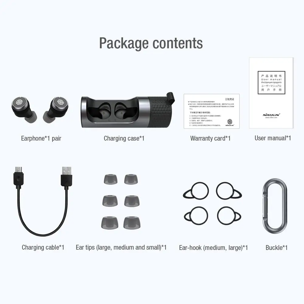 Nillkin True Wireless наушники GO TW004 гарнитура Bluetooth 5 0 с микрофоном CVC шумоподавление IPX5