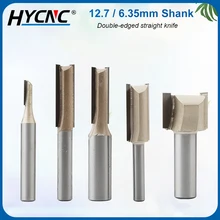 

2pcs 1/4" 1/2" Shank 2-Blade Straight Knife Woodworking Tool Bit For Wood Cutting Tungsten Carbide End Mills