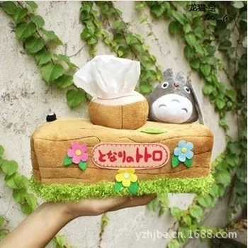 

25x12cm Cartoon Cute Totoro Towel Tissue Box Plush Paper Case Doll Anime Creative Home Office Desk Car Decoration Gift for Girls
