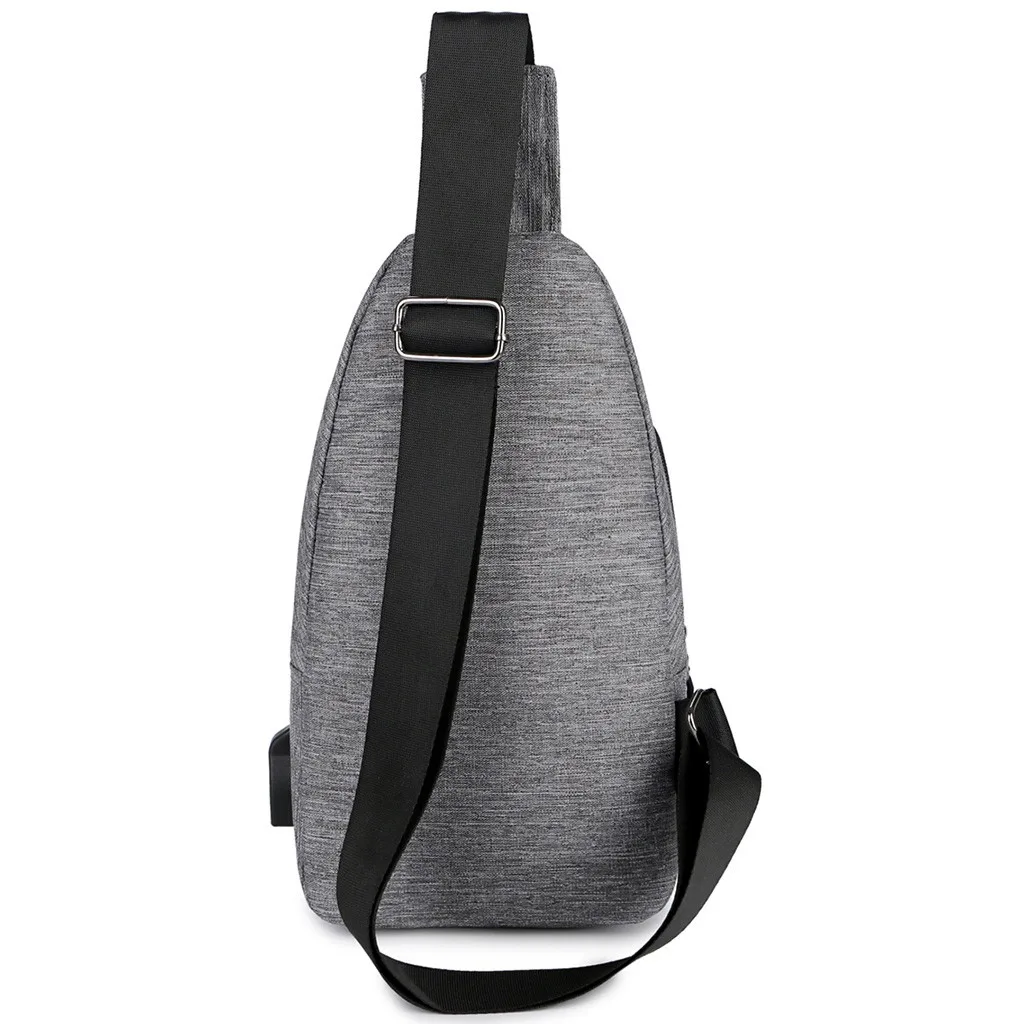 Мужская нагрудная сумка, простая повседневная поясная сумка с USB зарядным устройством, дорожная школьная сумка, Мужская одноцветная поясная сумка, модные накрученные сумки# FX