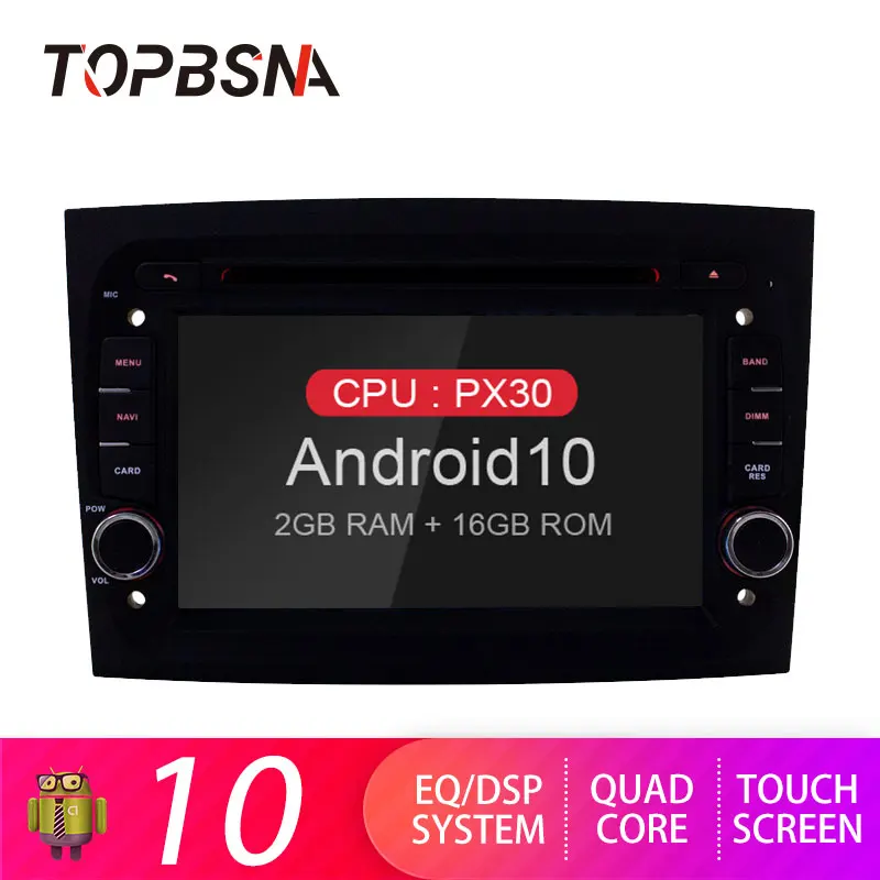 TOPBSNA 1 din Android 9 0 автомобильный dvd-плеер для Fiat Doblo 2015 2016 gps навигационная система