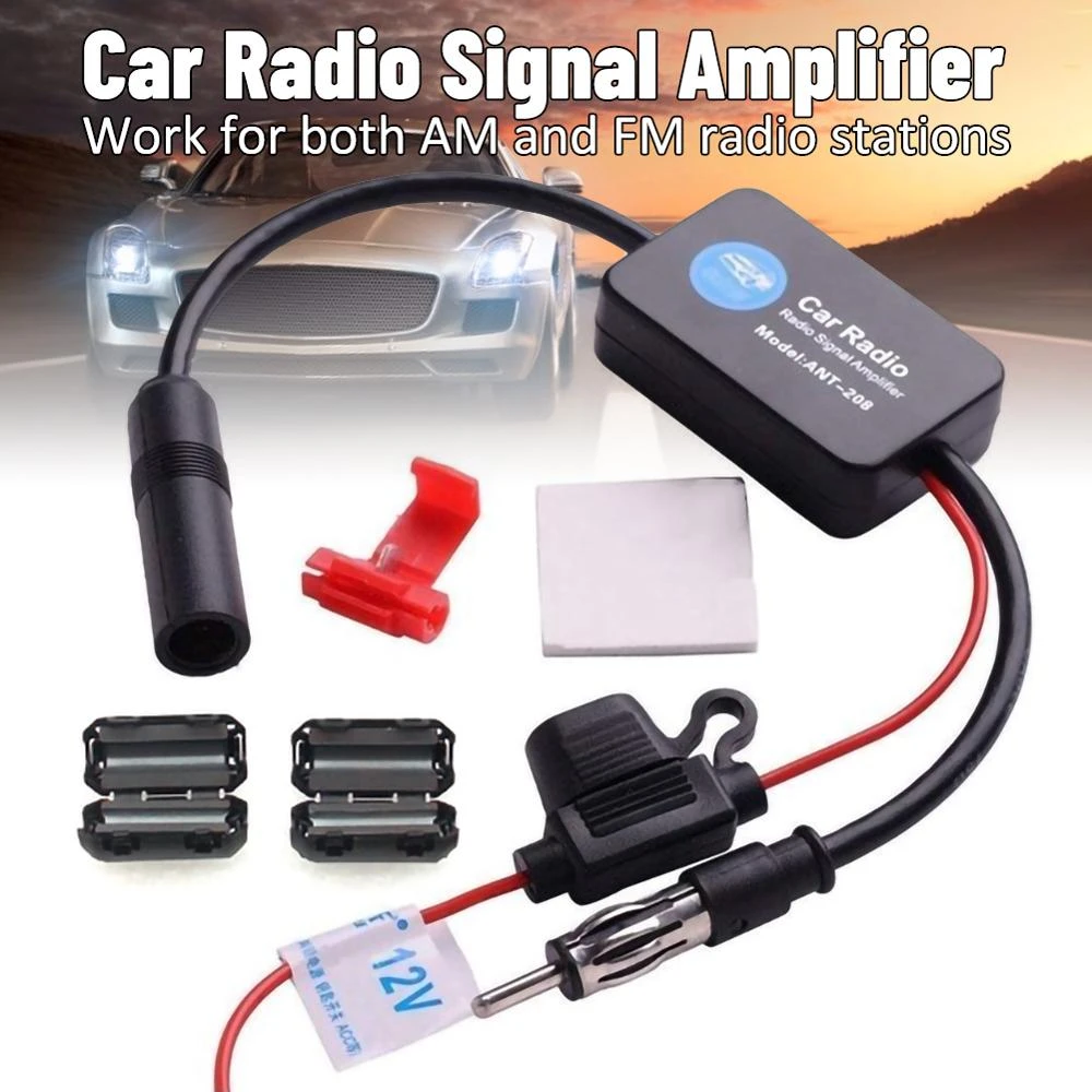 Antena de Radio de coche, amplificador de de Radio de 12V, antenas de 80 108MHZ para barco marino, accesorios de coche|Antenas| - AliExpress