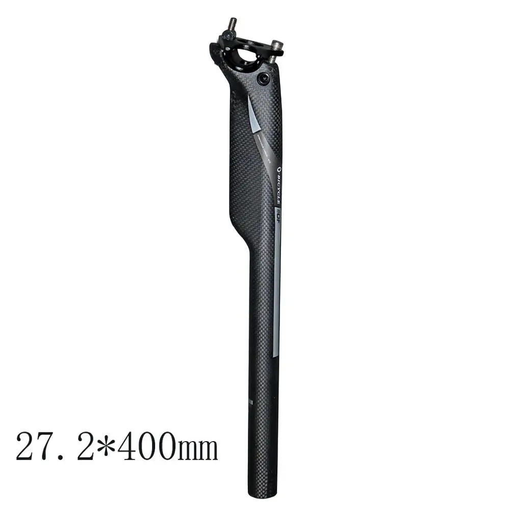 matte 27.2X400MM Новинка углеродное волокно MTB дорожный велосипед стойка сиденья велосипед запчасти труба 27,2 30,8 31,6*400 мм снижение сопротивления сиденье пост 3 к матовая отделка - Цвет: matte 27.2X400MM
