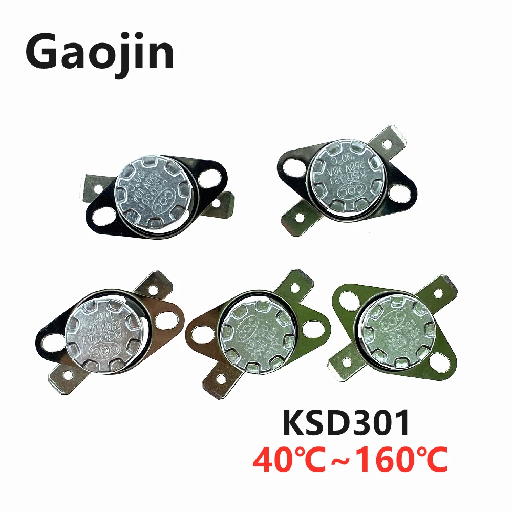 5Pcs Bimetal thermostat KSD301 0C~350C Temperature Switch Thermal Control 85C 95C 105C 125C 135C 145C 180C 250C 300C 350C Degree |
