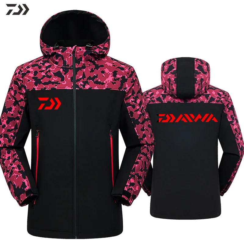 Daiwa водонепроницаемый толстый термальный одежда для рыбалки осень зима унисекс Ветрозащитный с длинным рукавом Кемпинг Туризм Спортивная одежда - Цвет: Красный