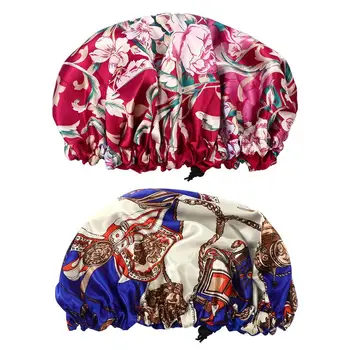

2pcs Exquisite Printed Head Wrap Night Hat for Women Girls Daily Use
