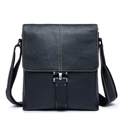 Sac à bandoulière en cuir véritable pour hommes, sacoche à rabat pour ipad, sacs à bandoulière de styliste 8835 