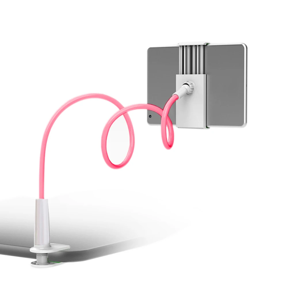 Универсальная гибкая настольная подставка 360 градусов держатель для iPhone iPad таблетки ленивая стойка для iPad держатель для мобильного телефона Настольный зажим для кровати - Цвет: Розовый