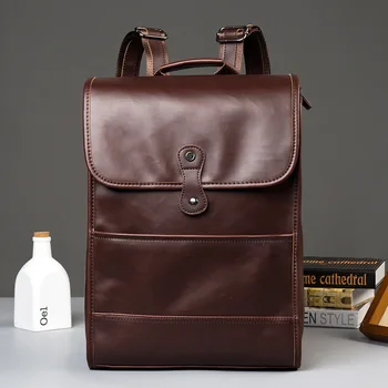 

Fashion Man Travel Laptop Backpack For Macbook Air Pro 11 12 13 15 Lenovo PU Leather Notebook Backpack Computer School Backpacks