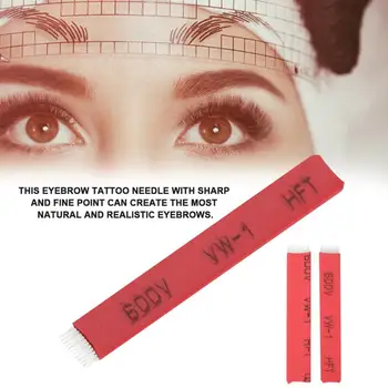 

50pcs Disposable Microblading Blade Semipermanent Eyebrow Manual Tattoo Blade Needles Tool 12 14 Pins Body Makeup