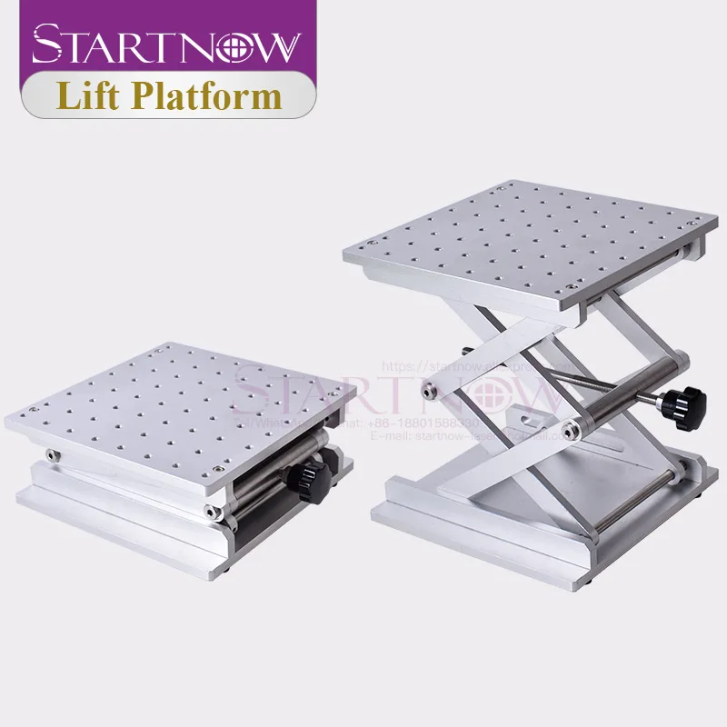 Startnow Lift Platform 200x200mm One Dimensional Stainless Steel Adjustable Manual Lifting Table For Laser Marking Machine
