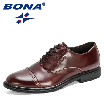 

BONA 2020 New Designers Fashion Men Shoes Formal Dress Casual Leather Shoes Man Business Wedding Loafers Office Shoes Mansculino