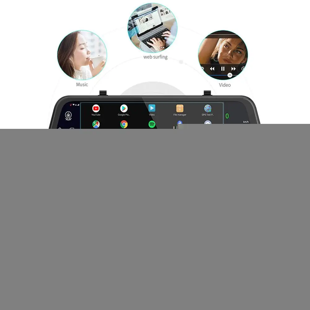 4G Android 8,1 9,66 дюймов видеорегистратор ADAS wifi Двойная Запись видео 1080P объектив RAM2G ROM16G gps навигация водительский рекордер wifi