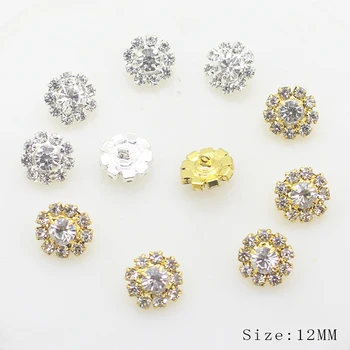 

Metal Buttons 100Pcs/Set, Diameter 12MM, Rhinestone Embellishment, Needlework Sewing, Fashion Scrapbook Craft Accessories