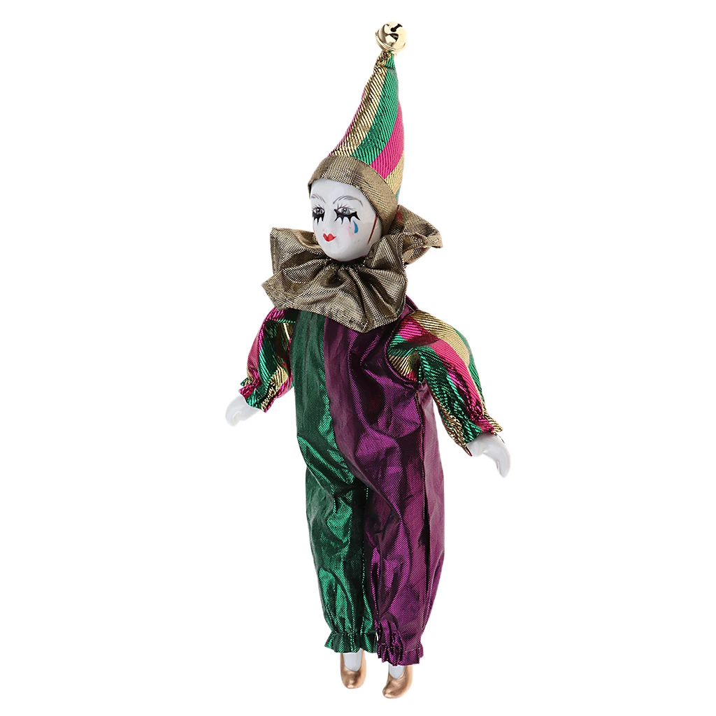 Клоун фарфор Одежда для куклы наряды для Хэллоуина вечерние приколы 22 см