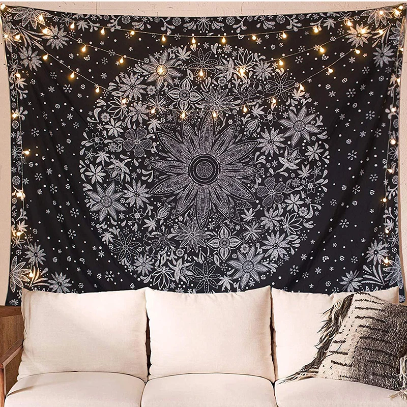 1 Ткань с рисунком мандалы для стены tapiz pared boho decoracion Прямая полиэстер настенная Ткань коврики для спальни - Цвет: 1