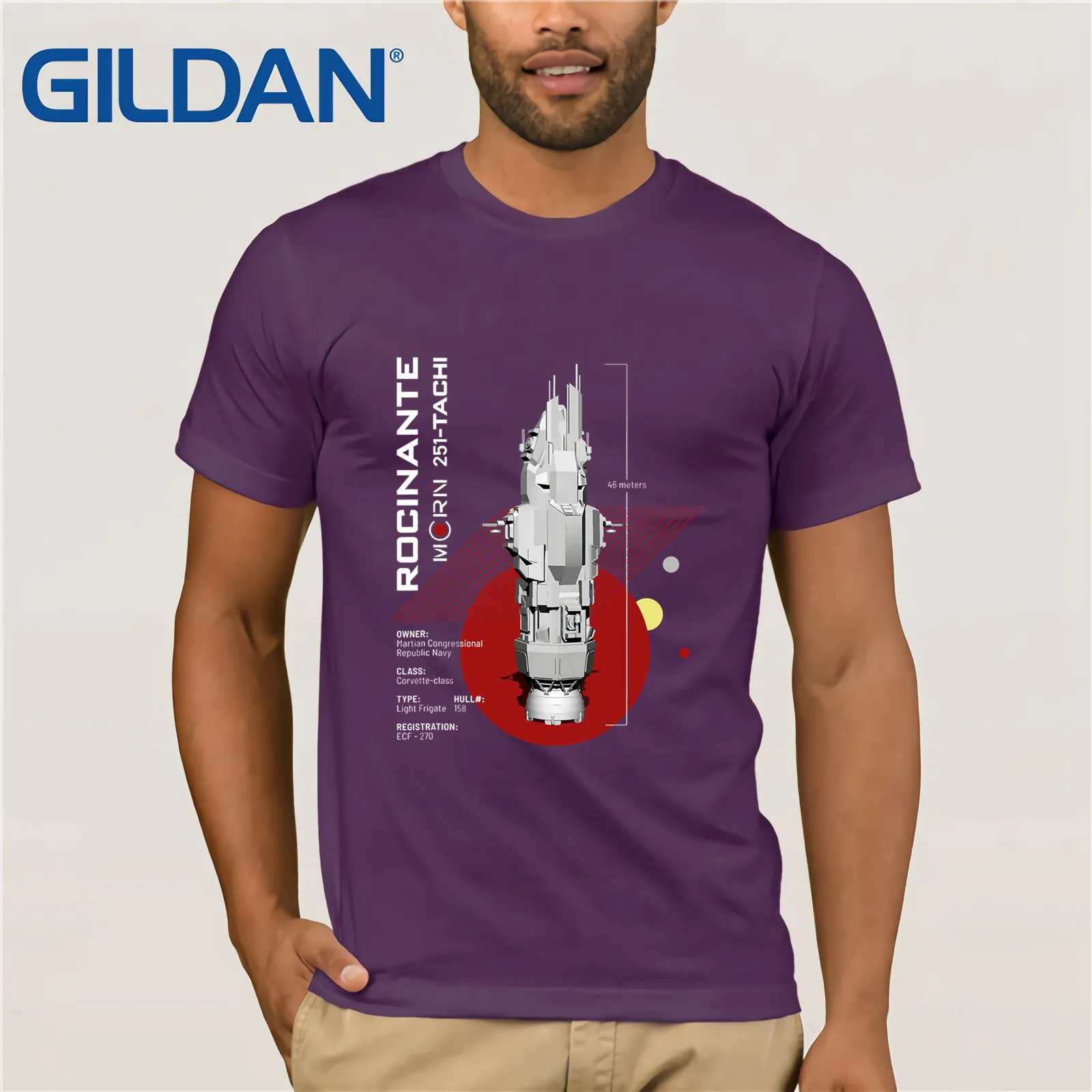 The Expanse Rocinante shipping Летняя мужская футболка с коротким рукавом - Цвет: purple
