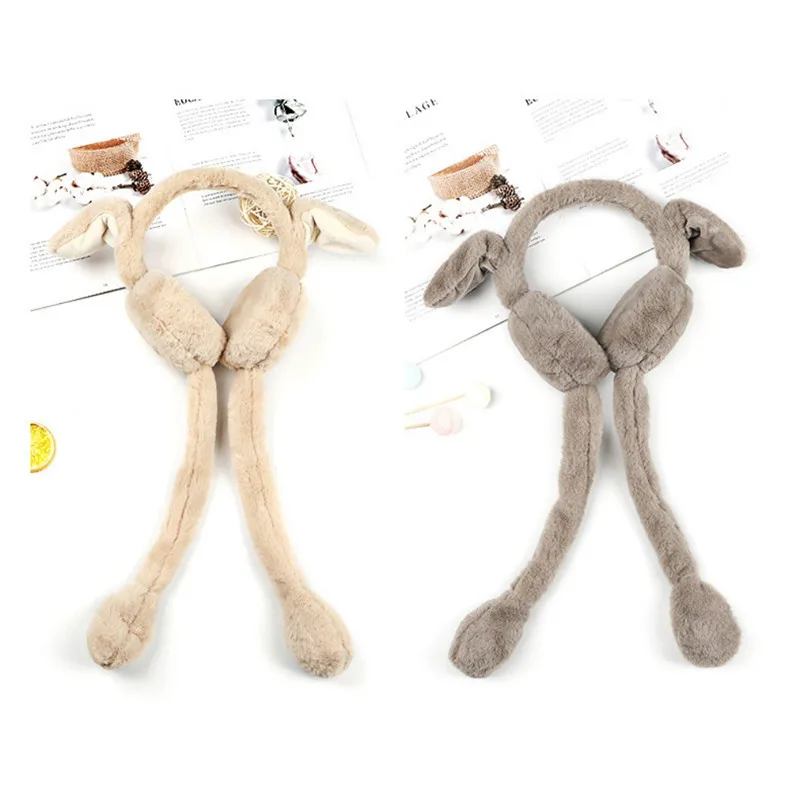 Winter Women\\\\\\\'s Imitation Rabbit Ear Design Ear Protection Windproof Earmuffs Wired Music Earmuffs New Warm Earmuffs